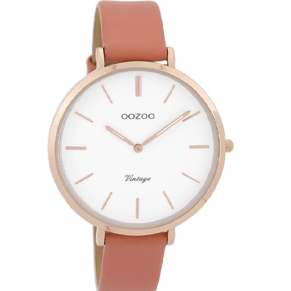 OOZOO Timepieces Vintage Rose Gold Salmon Leather Strap C9388